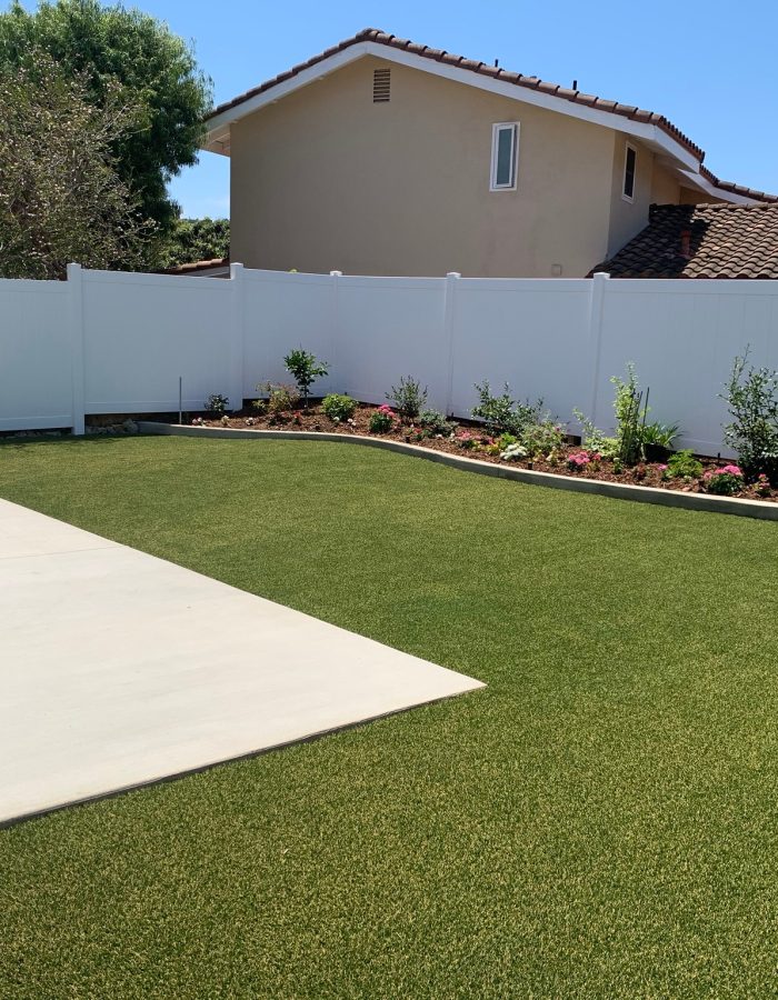 Installation of Artificial turf and plants