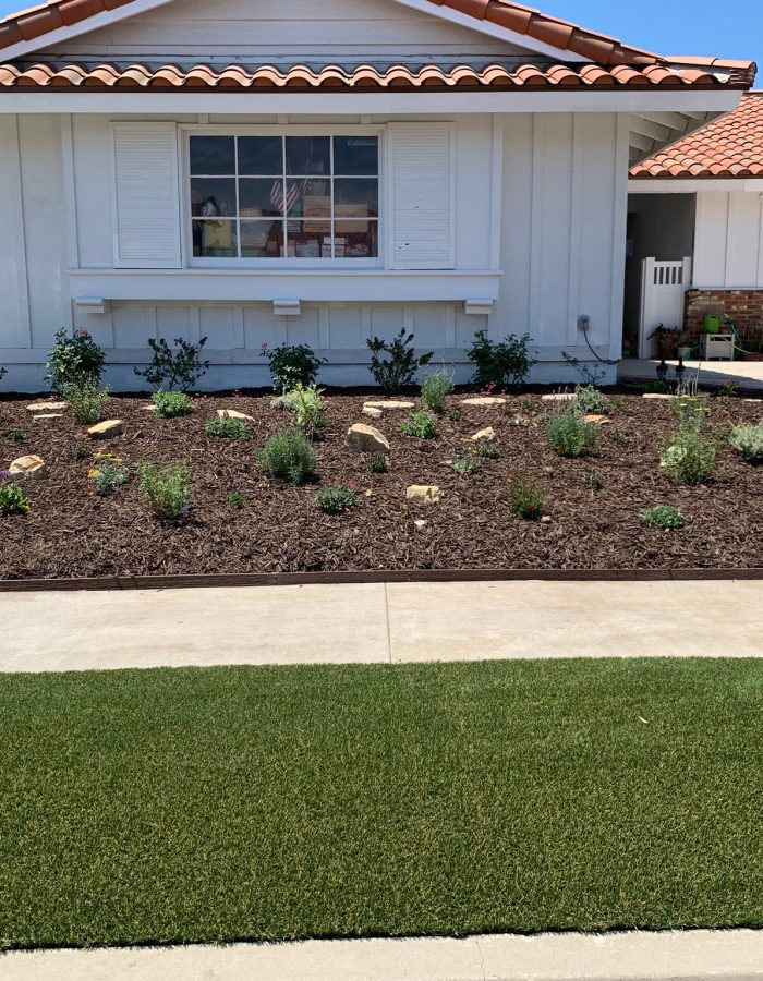 Installation of Artificial turf and plants 