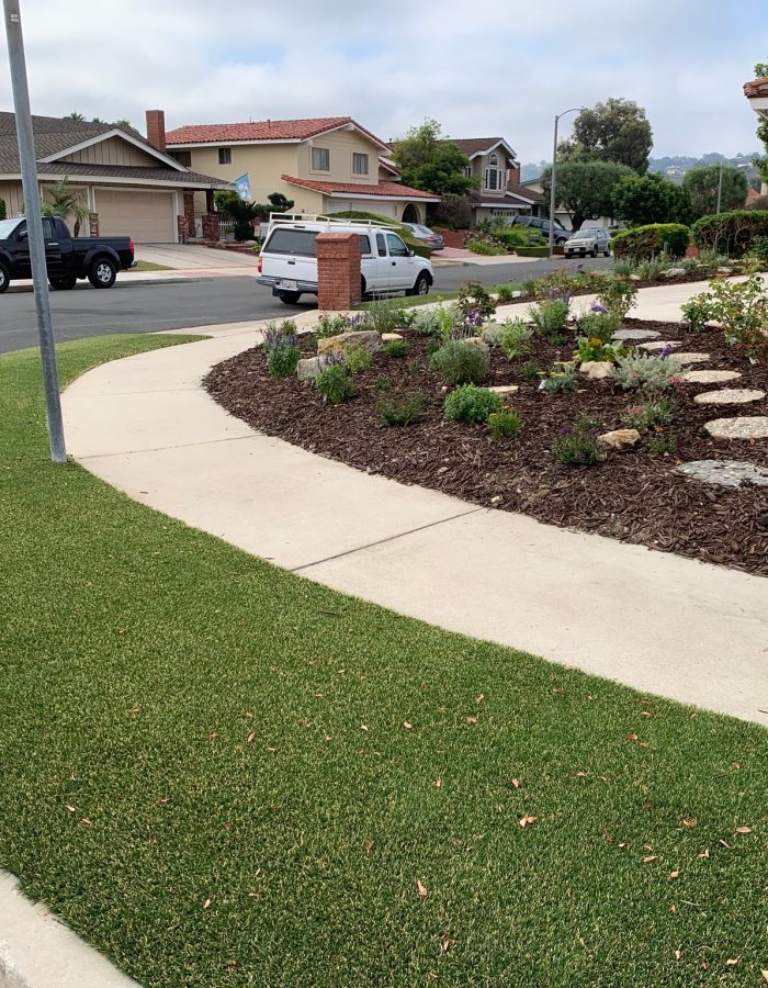 Installation of Artificial turf and plants