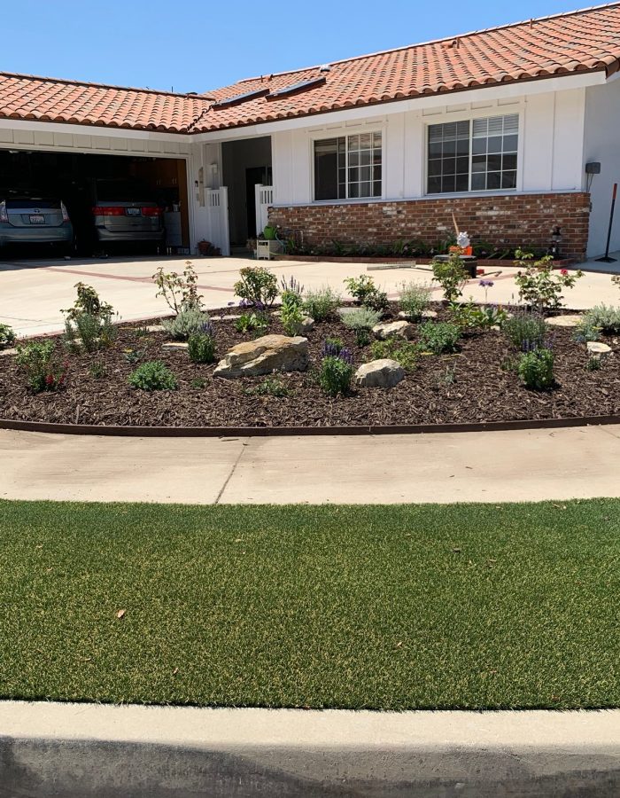 Installation of Artificial turf and plants