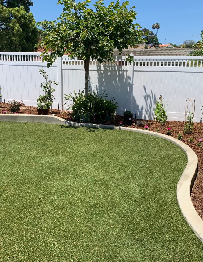 Installation of Artificial turf and plants