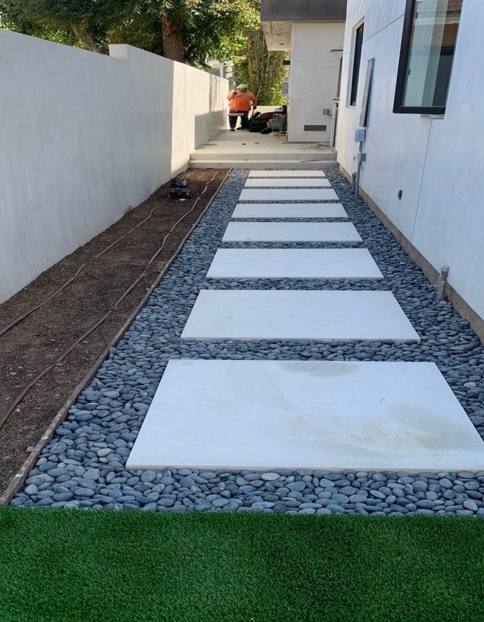 Installation of Artificial turf, planters, tree and irrigation system