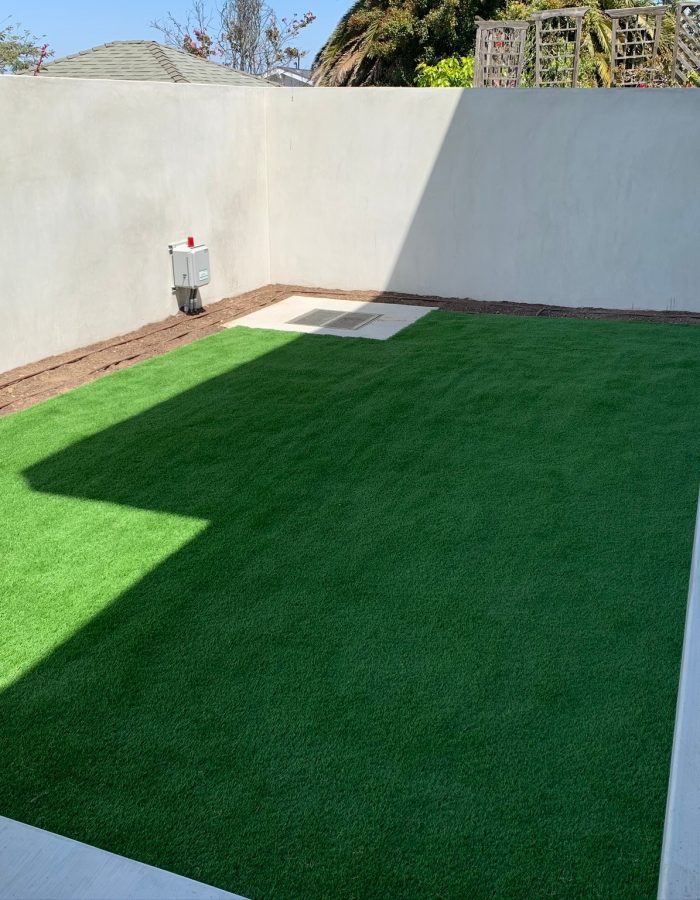 Installation of Artificial turf, planters, tree and irrigation system 