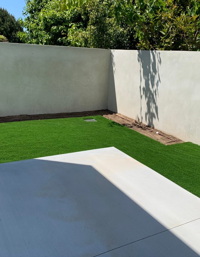 Installation of Artificial turf, planters, tree and irrigation system