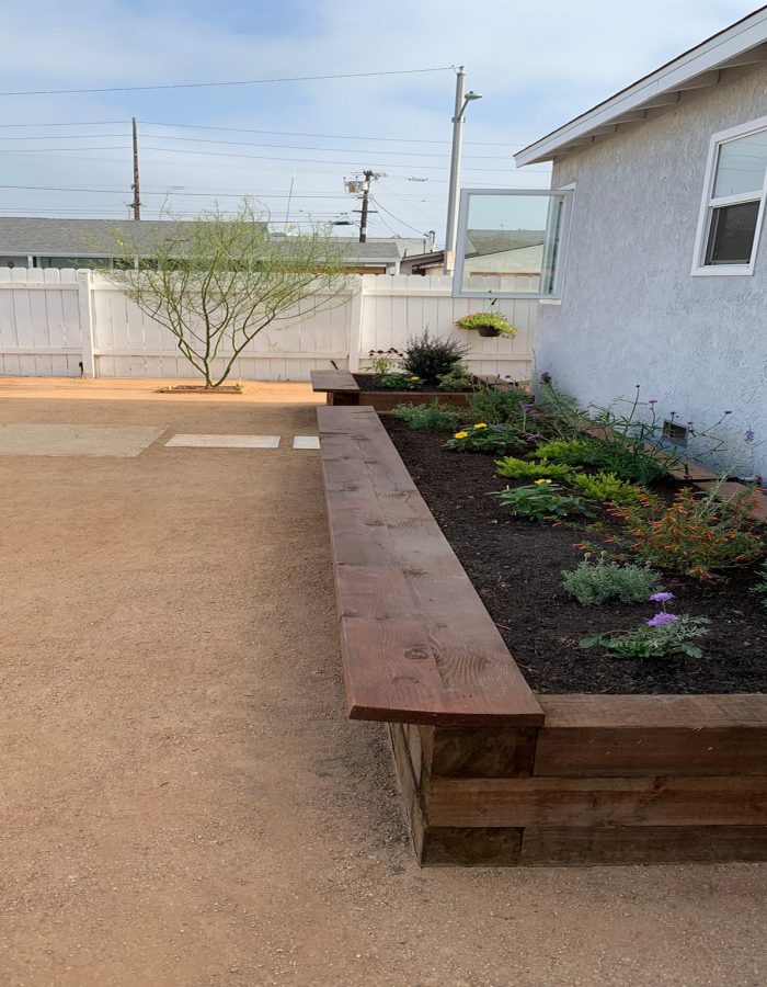 Installation of Decomposed Granite, planters and trees 