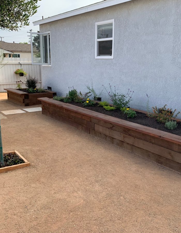 Installation of Decomposed Granite, planters and trees 