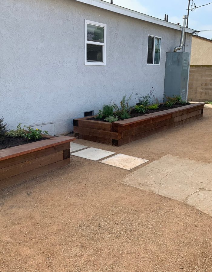 Installation of Decomposed Granite, planters and trees 