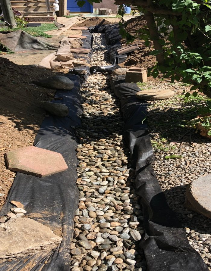 Installation of french drain 