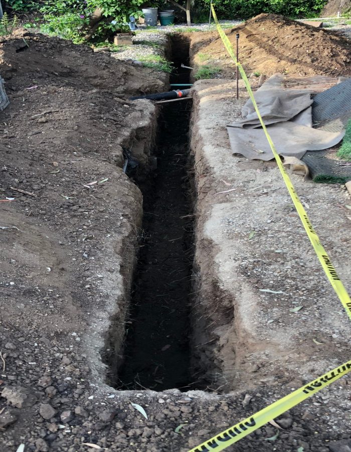 Installation of french drain 